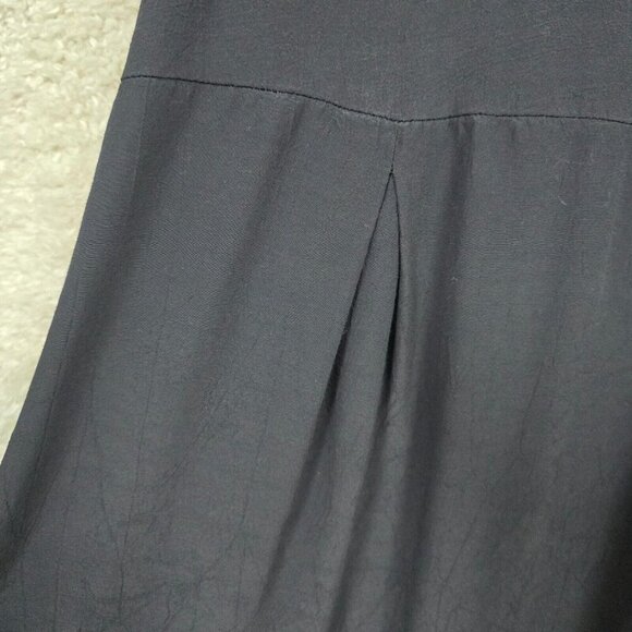 Eileen Fisher Black Maxi Dress Large Tie Back Sleeveless Minimalist Casual READ - Picture 4 of 14